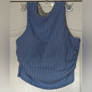 HALARA Blue and White Checkered Cropped Tank Top